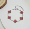 Pulsera de Acero Titanio Trébol de Cuatro Hojas de la Suerte Transfronteriza, Color Acero, Moda, Simple, Versátil, Cadena de Joyería al por Mayor que no se Desvanece