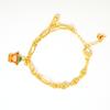 Nuevo Color Esmalte Dorado Arena Pulsera Pequeña del Dios de la Riqueza Moneda Calabaza Feliz para Mujer Lujo Ligero Sentido de Alta Gama Mismo Estilo de Pequeña Celebridad de Internet