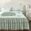 Falda de cama de una sola pieza, falda de cama de encaje, individual y doble, funda de cama de 1,5/1,8, protector de colchón, ropa de cama, regalo al por mayor
