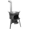 Fogão a Lenha, Fogão a Lenha Rústico, Suporte para Panela Grande, Fogão Móvel Portátil para Exterior, Fogão a Lenha Doméstico para Cozinha ao Ar Livre
