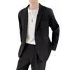 Blazer de Negócios Masculino Estilo Coreano Moderno Manga Longa Top Formal Jaqueta de Terno Casual Slim Fit Tratamento Anti-Amasso