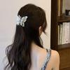 Novo grampo de cabelo chinês Halo Dye Double Butterfly Hairpin Feminino Temperamento Grab Clip Shark Clip Back Head Half Tie Hair Headwear Atacado