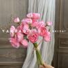 Flores Simuladas de Mano para el Hogar, Hotel, Escritorio, Adornos, Loto de Rocío Mini Atado a Mano de 6 Pétalos, Camelia Pequeña Simulada, Ramo Estilo Ins