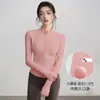 Top de Yoga con Cuello Alto y Forro Polar para Mujer, Chaqueta Deportiva de Manga Larga de Secado Rápido, Ajuste Delgado para Correr en Primavera, Ropa de Fitness