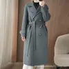 Cardigan Elegante de Lã 100% com Botões Duplos para Mulheres, Cor Sólida, Manga Longa, Decote V Profundo, Casaco de Tricô, Casaco de Lã
