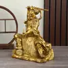 Estatua de Latón del Rey de los Dioses, Dios del Fuego Wang Shanhua, para Adoración en Casa, Artesanía de Cobre Puro para Mesa