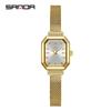 Sanda Nuevo Reloj de Cuarzo para Mujer con Segundero Moda y Sencillo Reloj Romano para Mujer Correa de Acero Resistente al Agua para Exteriores Reloj de Cuarzo
