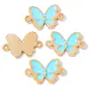 Gotejamento de Óleo Borboleta Dupla Pendurada Liga DIY Acessórios de Joia Pulseira Colar Pingente Multicolorido com Gotejamento de Óleo W238