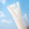 Pajita desechable de protección ambiental PLA, té de leche fría y caliente con perla, grosor comercial, de una sola punta, embalaje independiente, biodegradable.