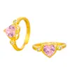 Loja de ouro mesmo estilo pó de ouro areia coração de diamante colar anel brincos estilo chinês feminino simples toque de luxo corrente da clavícula presente para namorada