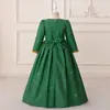 Nuevo Vestido Formal para Niña de Comercio Exterior Vestido de Princesa Vestido de Noche de Manga Larga Estampado Floral Atuendo de Flor de Boda