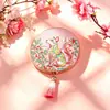 Espejo Plegable Metálico Serie Doce Signos del Zodiaco, Espejo abatible con relieve de polvo de oro luminoso, Espejo de Maquillaje Redondo Mini Portátil