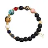 Pulsera de ocho planetas doce constelaciones Pulsera explosiva transfronteriza de Amazon Pulsera de piedra natural del universo Venta al por mayor de fábrica