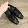Zapatos Mary Jane Retro de Piel de Oveja Súper Suave con Tacón Oculto para Mujer Hebilla de Cuero Punta Cuadrada 2026 Nuevo Estilo Zapatos de Vestir Sencillos Pequeños