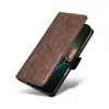 Adecuado para funda de cuero iPhone 18 Pro, Samsung S26 billetera con ranura para tarjeta patrón de piel de vaca hebilla lateral funda protectora A27 color sólido