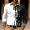 Camisa Polo de Botones para Hombre de Exportación Europea y Americana Nueva Moda Estampada en 3D Casual para Exteriores con Cuello Polo Transpirable