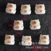 Cuentas de gato de la suerte de carbón cocido talladas en imitación de Bodhi, accesorios para joyería DIY, accesorios para pulsera de oso decorativa al por mayor