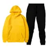 Primavera 2023 Nuevo Suéter Casual de Pulóver con Capucha de Color Sólido en Blanco para Hombre Conjunto de Pulóver de Vellón