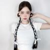 Trenza de lazo para niños coleta alta cabello de simulación con espina de pescado trenza boxeadora coleta doble peluca suministro de fábrica