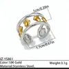 Anillo Retro Europeo y Americano de Acero de Titanio con Perla de Imitación Ojo de Diablo, Anillo de Corazón Bicolor, Joyería Apilable de Nicho de Acero Inoxidable