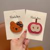 Estilo Coreano Otoño e Invierno Cuero Lindo Dibujos Animados Cereza Niños Pinza de Pelo para Bebé Cosida a Mano Flequillo Lateral de Niña Pasador Accesorios para el Cabello Familiares