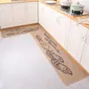 Alfombrilla de cocina absorbente de goma con imitación de lino de primera calidad, alfombrilla de baño absorbente antideslizante, felpudo de entrada fácil de limpiar