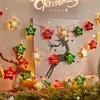 Luzes de Fio Estrelas Pentagonais Galvanizadas LED Amazon Transfronteiriças Floco de Neve Dia de Natal Decoração de Atmosfera Bola Luo Luzes Piscantes