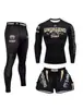 Uniforme de Boxeo, Lucha, MMA, Artes Marciales Mixtas, Fitness, UFC, Entrenamiento de Carrera, Pantalones de Secado Rápido, Conjunto de Tres Piezas, Tendencia Transfronteriza
