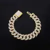 Estilo Novo Europeu e Americano Liga de Zinco 15mm Três Fileiras Diamante Fecho de Encaixe Corrente Cubana Alto Padrão Vintage Criativo Simples Hip-Hop Colar