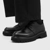 Zapatos de cuero nuevos para hombre, estilo coreano, modernos, combinables, elegantes, con cordones, informales, para adolescentes, estilo británico, negros, pequeños.