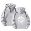 Nueva Sudadera con Cremallera de Cuarto para Hombre y Mujer Casual Sudadera con Cremallera Estampada Periférica de Straykids