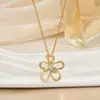 Moda Transfronteiriça Europeia e Americana Retrô Flor Vazada Elegante e Exquisita Moda Fresca e Romântica Corrente de Clavícula Feminina Não Desbota