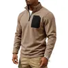 Colección otoño e invierno para hombre estilo europeo y americano: sudadera para hombre con cuello alto, media cremallera, manga larga, diseñada para exportación
