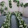 Mori White conjunto de cena de casamento fresco flor artificial floral Ponto de flor de estrada fundo palco arranjo de boas-vindas