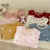 Ningli Roupa Íntima Térmica de Algodão Puro Outono e Inverno para Meninos e Meninas Conjunto de Roupas de Casa para Bebê Roupas de Outono e Calças Compridas Pijama Infantil
