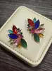 1 Par de Pendientes Clásicos Versátiles de Moda Estilo Europeo y Americano, Nuevos, Sencillos y Elegantes, con Forma de Corazón Completamente Incrustados de Diamantes para Mujer, con un Toque de Alta Gama y Temperamento Elegante