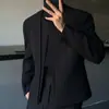 Cárdigan Minimalista Desabotonado para Hombre Otoño Moda Trendy Diseño Elegante Chaqueta Traje Individual para Hombre