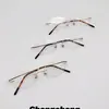 Gafas Largas Ovaladas Sin Montura de Titanio Ultraligeras, Aspecto Fresco y Natural, Adecuadas para Mujeres, Se Pueden Personalizar con Lentes Graduados, Se Pueden Personalizar para Astigmatismo, Adecuadas para Hombres con Caras Grandes, Estilo Coreano