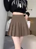 Falda Negra Plisada Mujer Otoño Invierno Falda Media Verano 2026 Nueva Cintura Alta Adelgazante Estudiante Falda de Línea A Petite Falda Corta