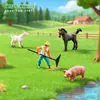 Fazenda Artesanato PVC Presente Paisagem DIY Animal Plástico Enfeites Fazendeiro Cavalo Vaca Pato Porco Cabra