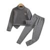 Roupa íntima infantil de seda amoreira quente, outono e inverno, base espessada, roupas de outono, calças de outono, gola média, roupas de outono, terno para meninos e meninas