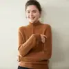 Suéter de Cachemira para Mujer, Cuello Alto con Media Cremallera, Corte Holgado, Nuevo Tejido de Lana Otoño e Invierno, Top Grueso de Capa Base