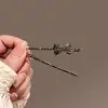 Grampo de Cabelo com Laço e Strass Novo Clipe Lateral Clipe para Franja Grampo de Cabelo Moda Coreana Grampo de Cabelo Elegante Simples