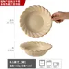 Colección de Vajilla de Gres, Cuencos y Platos Serie Té, Cuencos y Platos Grandes Domésticos Retro, Venta al por Mayor Platos de Cena de Cerámica Antigua