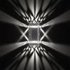 Lámpara de pared emisora de luz arriba y abajo de 6 LED alimentada por energía solar, lámpara para valla de jardín exterior, luz nocturna impermeable de 4 LED para patio, superbrillante