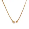 Collar Clavícula de Metal con Borla de Perlas Estilo Europeo y Americano, Bañado en Oro de 18 Quilates Versátil Moda Nicho Nuevo Accesorio para Mujeres