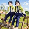 Uniforme Escolar 2023 Estudiante de Primaria Uniforme de Jardín de Infancia Chaqueta Otoño e Invierno Verde Desmontable Clase de Deportes Conjunto de Tres Piezas