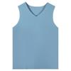 Chaleco sin costuras de seda de hielo para hombre, ropa de verano delgada de color sólido para llevar debajo, para niños de talla grande, para fitness con obstáculos, suéter de secado rápido