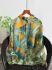 Cardigan de Ramio Puro con Estampado Digital para Mujer, Manga Larga, Talla Grande, Estilo Holgado y Delgado, Novedad Otoño 2026