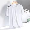 Playera de manga corta de color sólido de seda de hielo para hombre, verano, holgada, talla grande para hombre, casual, para combinar con todo, ropa de moda para hombre